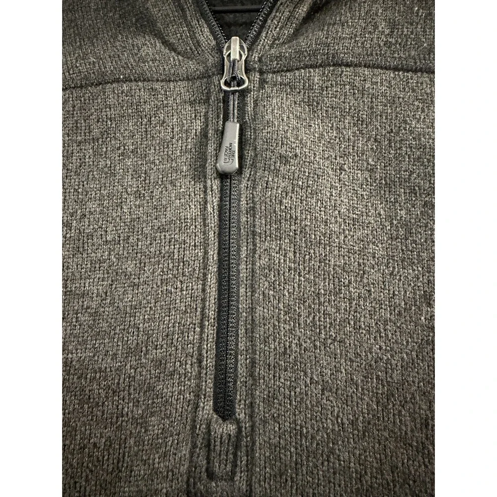 The North Face Mens 1/4 Zip Fleece Pullover Sweater Gray Large L